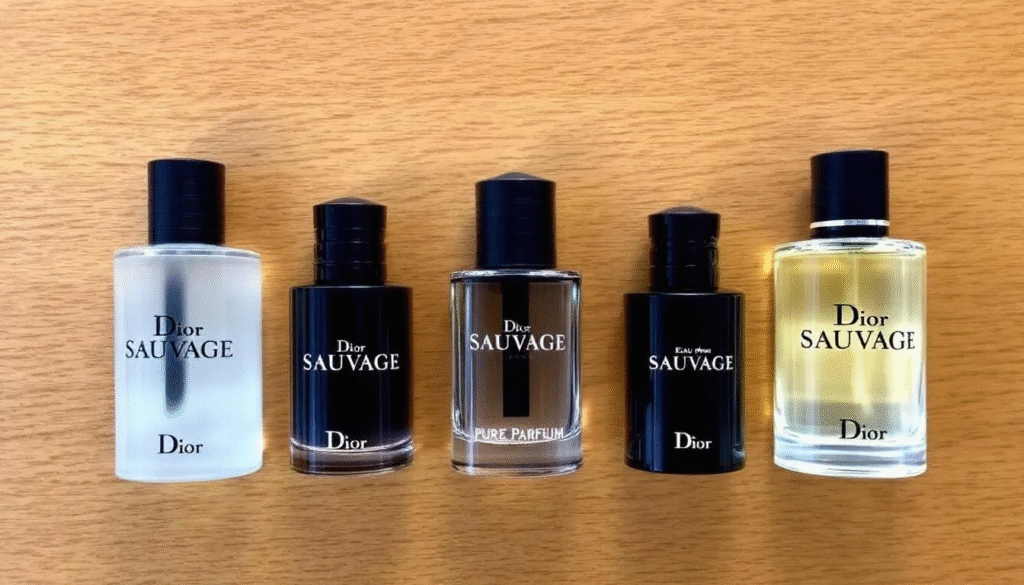 Different versions of Dior Sauvage